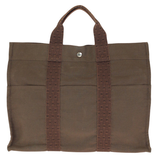 24033
HERMES エルメス エールライン MM ブラウン シルバー金具 ポリアミド / ポリエステル トートバッグ ハンドバッグ レディース AB16