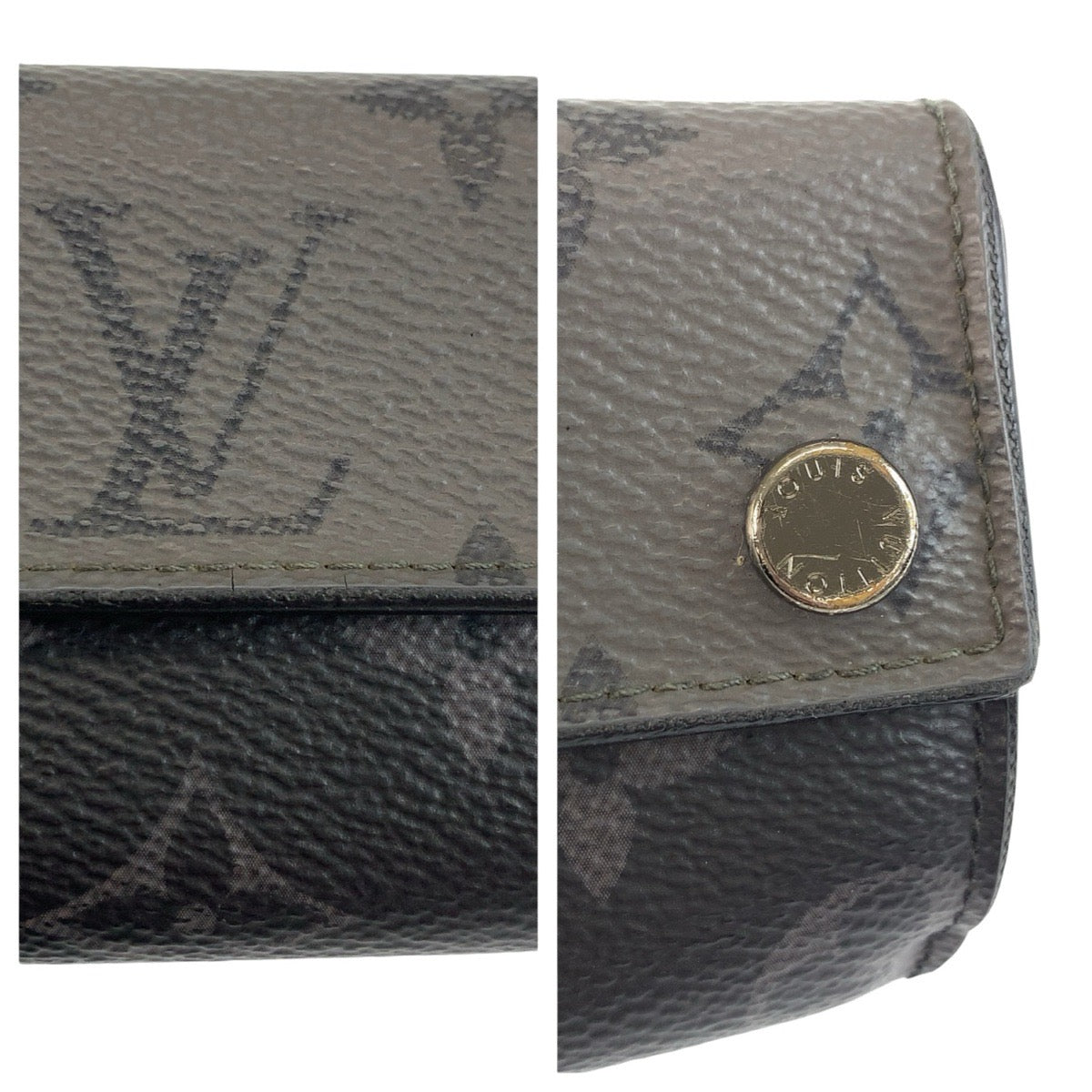 24035
LOUIS VUITTON ルイヴィトン モノグラムエクリプスリバース ディスカバリー コンパクトウォレット ブラック 黒 グレー PVC M45417 折財布 コンパクトウォレット メンズ AB24