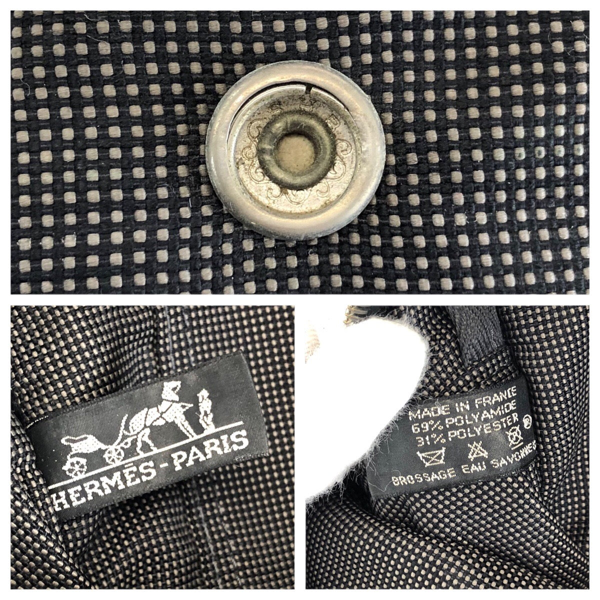 24036
HERMES エルメス エールライン MM グレー シルバー金具 ポリアミド / ポリエステル トートバッグ ハンドバッグ レディース ABP21