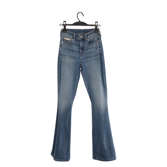 24049
Calvin Klein カルバンクライン High Rise Flare サイズ24 ライトブルー シルバー金具 コットン / ポリエステル 47B947G デニムパンツ ボトムス ジーンズ レディース A6