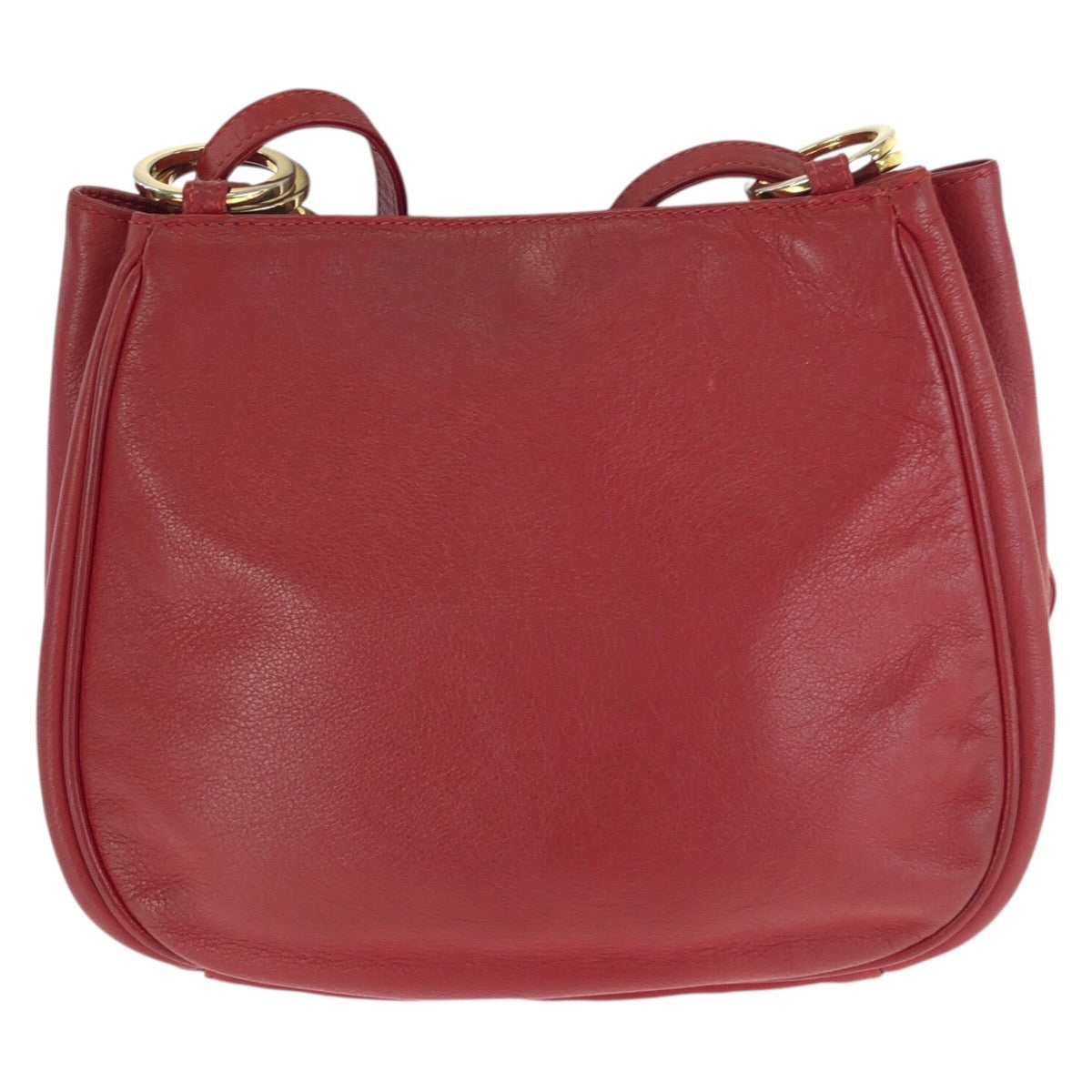 24052
Paloma Picasso パロマピカソ ヴィンテージ レッド ゴールド金具 レザー ショルダーバッグ レディース AB12
