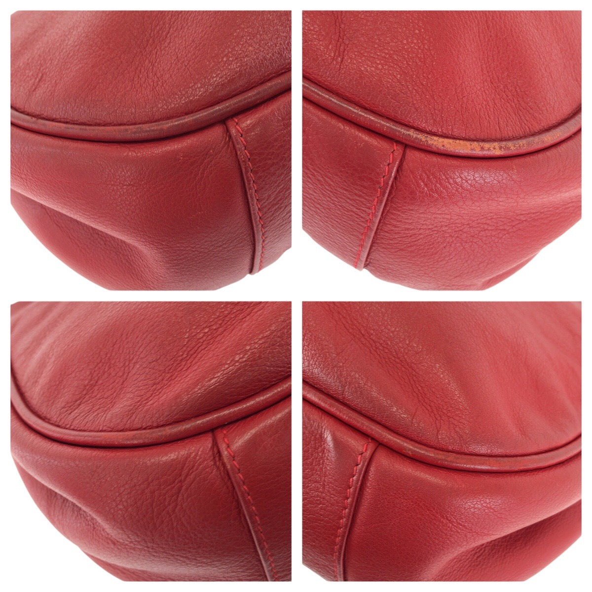 24052
Paloma Picasso パロマピカソ ヴィンテージ レッド ゴールド金具 レザー ショルダーバッグ レディース AB12
