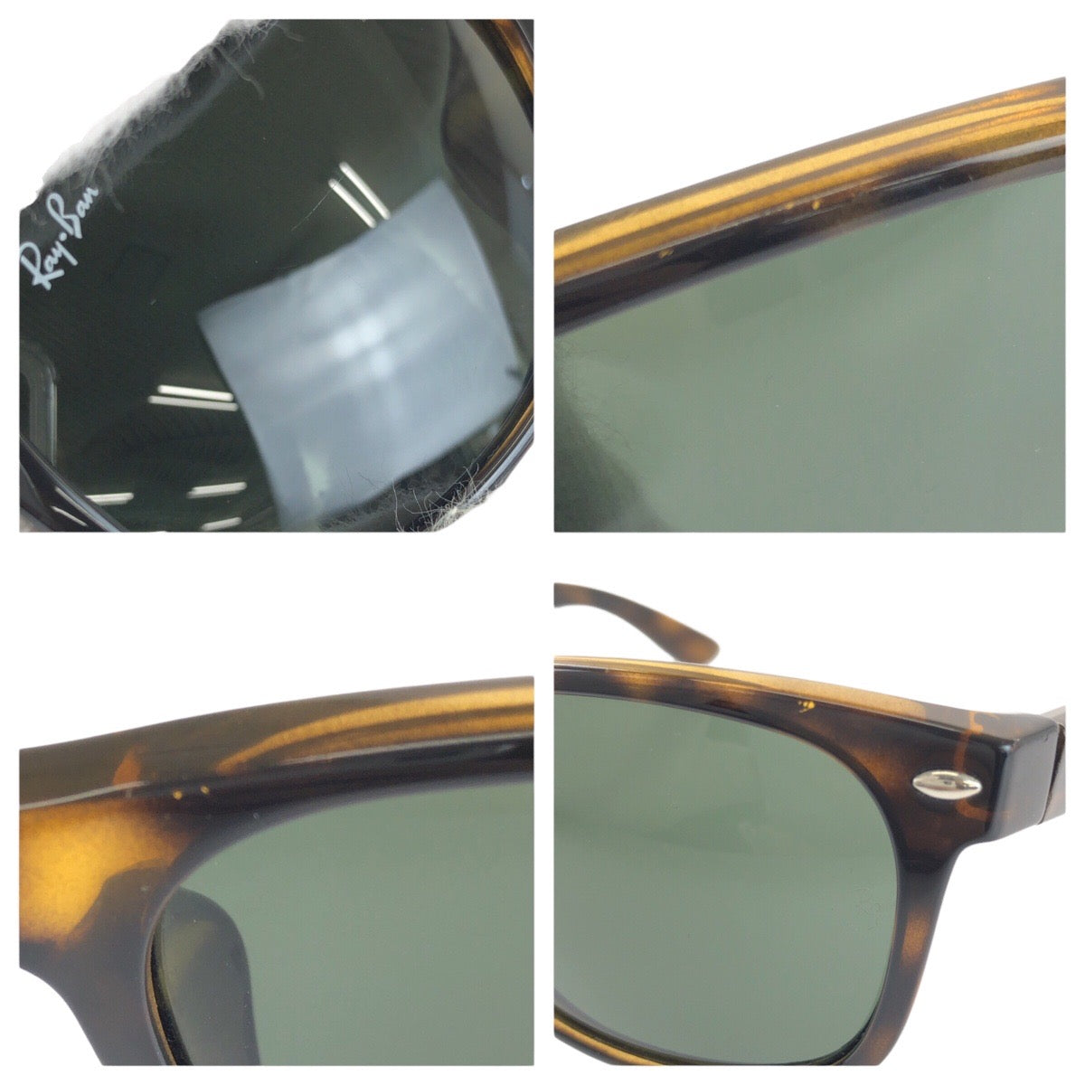 24056
Ray-Ban レイバン NEW WAYFARER CLASSIC ブラウン グリーン シルバー金具 プラスチック RB2132-F 902L 55□18 140 3N サングラス メガネ 男女兼用 スクエア レディース ABP12