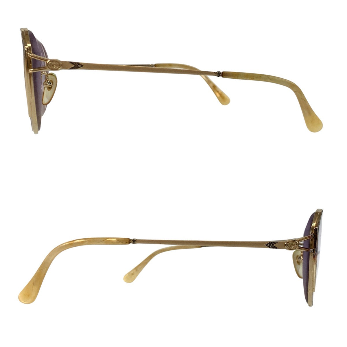 24058
GUCCI グッチ ゴールド メッキ GG3302 18KGF1/10 56□16 134 メガネ メガネフレームのみ レディース AB16