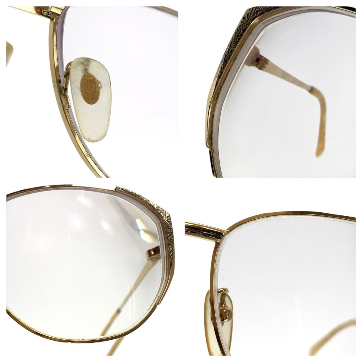 24058
GUCCI グッチ ゴールド メッキ GG3302 18KGF1/10 56□16 134 メガネ メガネフレームのみ レディース AB16
