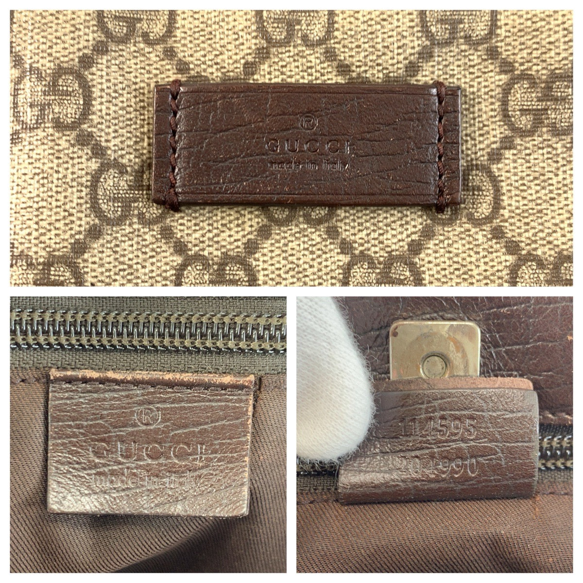 24061
GUCCI グッチ ベージュ ブラウン GGスプリームキャンバス / レザー 114595 トートバッグ ショルダーバッグ レディース AB35