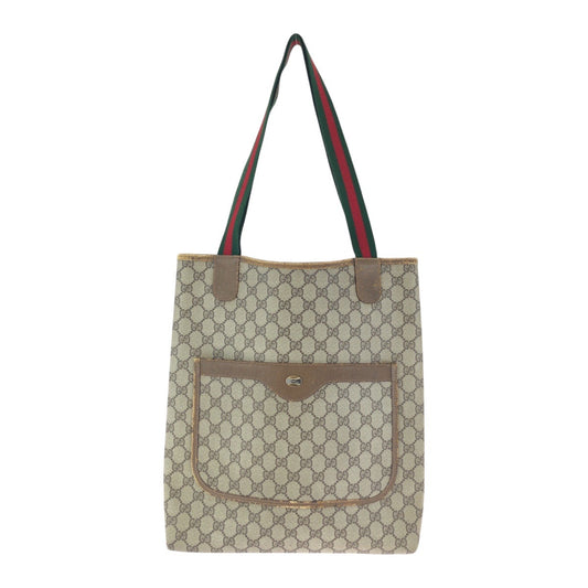 24062
GUCCI グッチ ヴィンテージ シェリーライン ベージュ グレー GGスプリームキャンバス 39 02 003 トートバッグ ショルダーバッグ レディース AB24