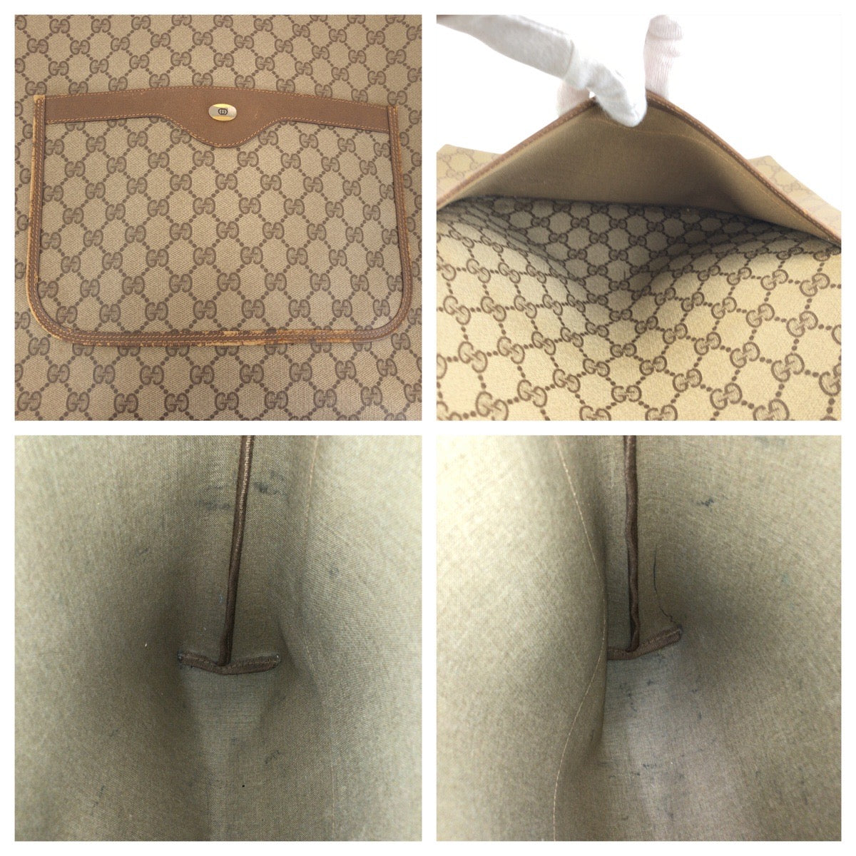 24062
GUCCI グッチ ヴィンテージ シェリーライン ベージュ グレー GGスプリームキャンバス 39 02 003 トートバッグ ショルダーバッグ レディース AB24