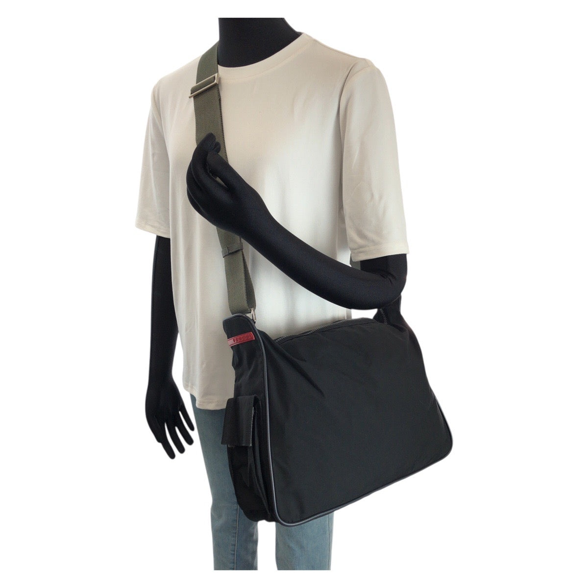 24063
PRADA SPORTS プラダスポーツ スポーツライン ブラック グレー シルバー金具 ナイロン ショルダーバッグ メッセンジャーバッグ レディース ABP28
