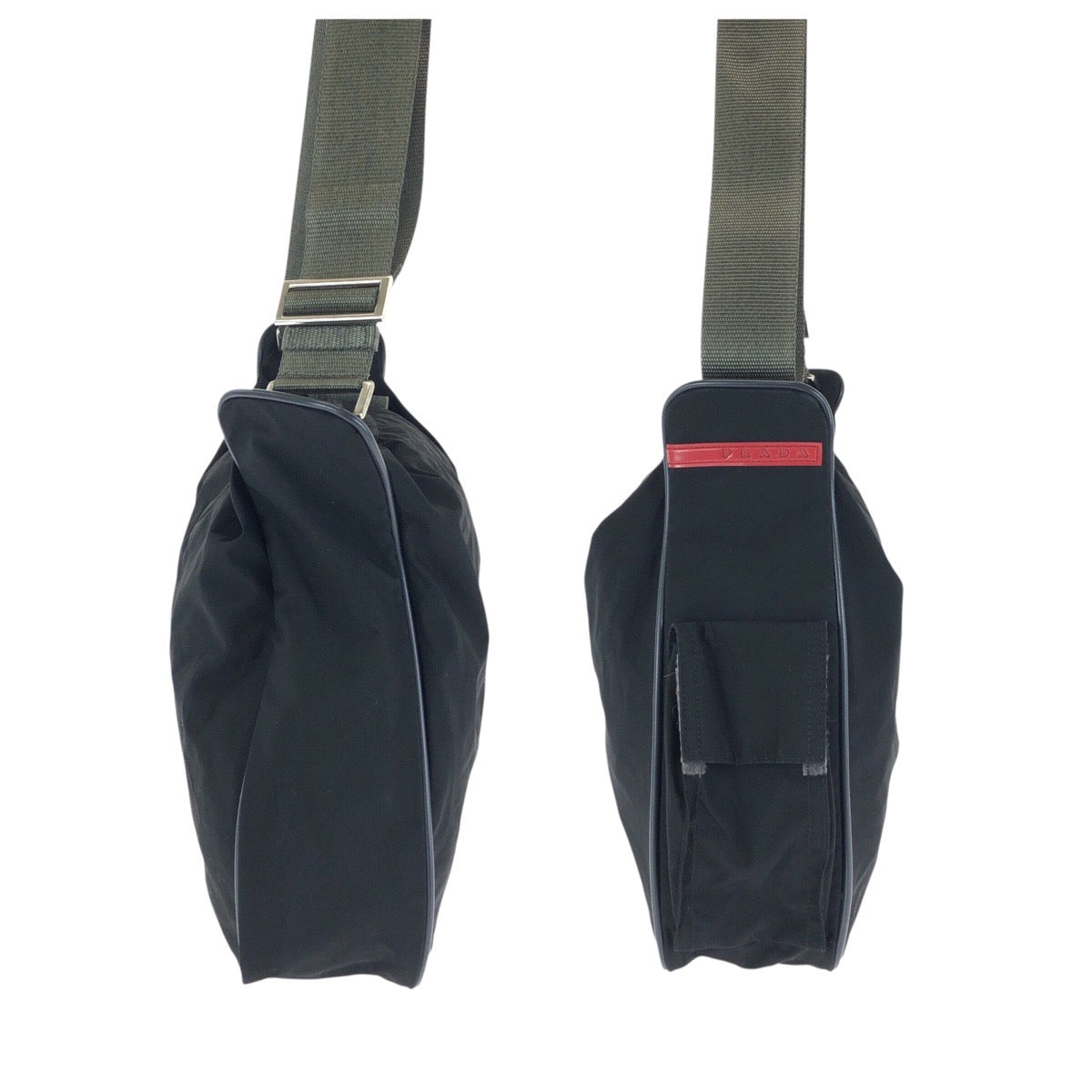 24063
PRADA SPORTS プラダスポーツ スポーツライン ブラック グレー シルバー金具 ナイロン ショルダーバッグ メッセンジャーバッグ レディース ABP28