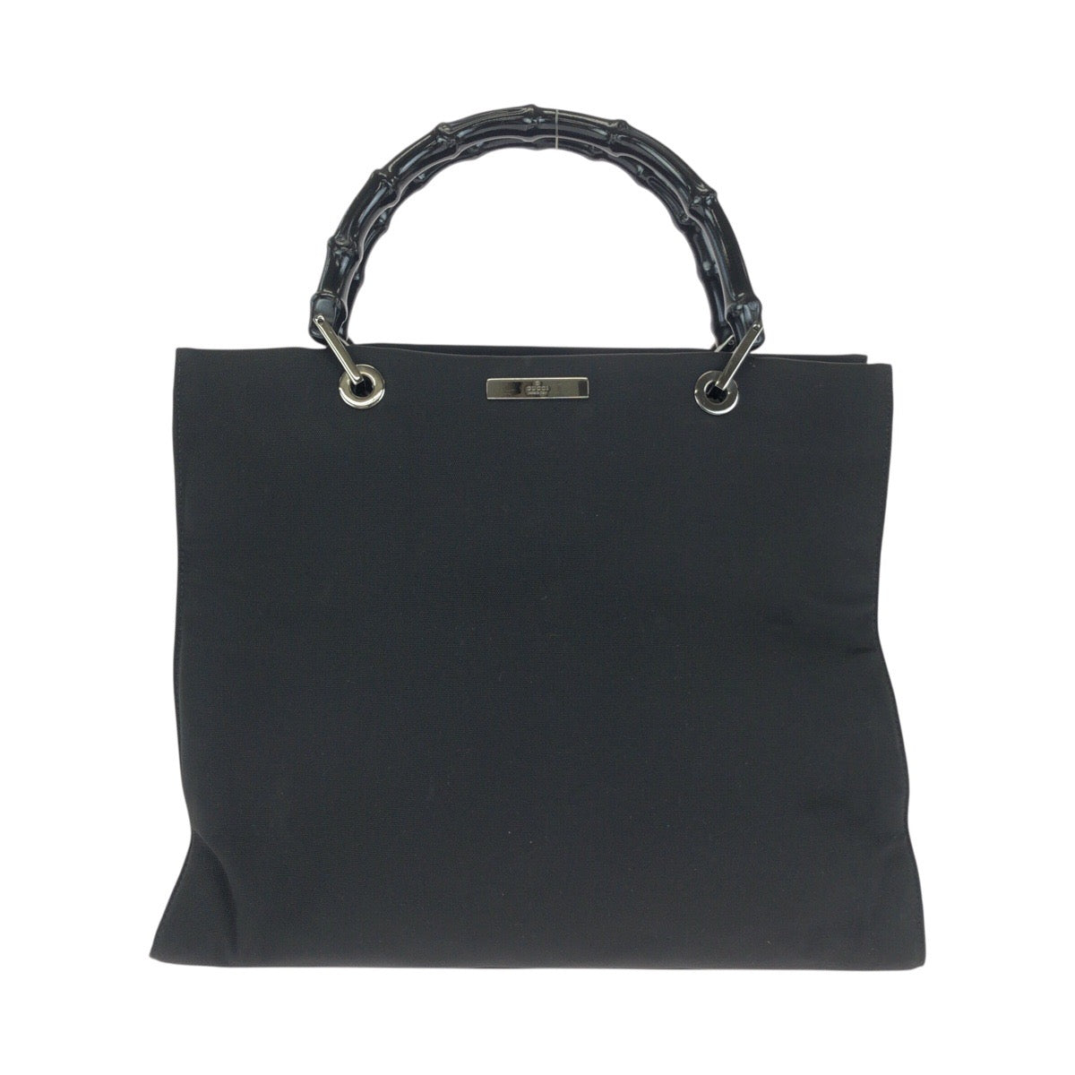 24066
GUCCI グッチ バンブー ブラック 黒 シルバー金具 ナイロン 002 1010 ハンドバッグ トートバッグ レディース ABP28