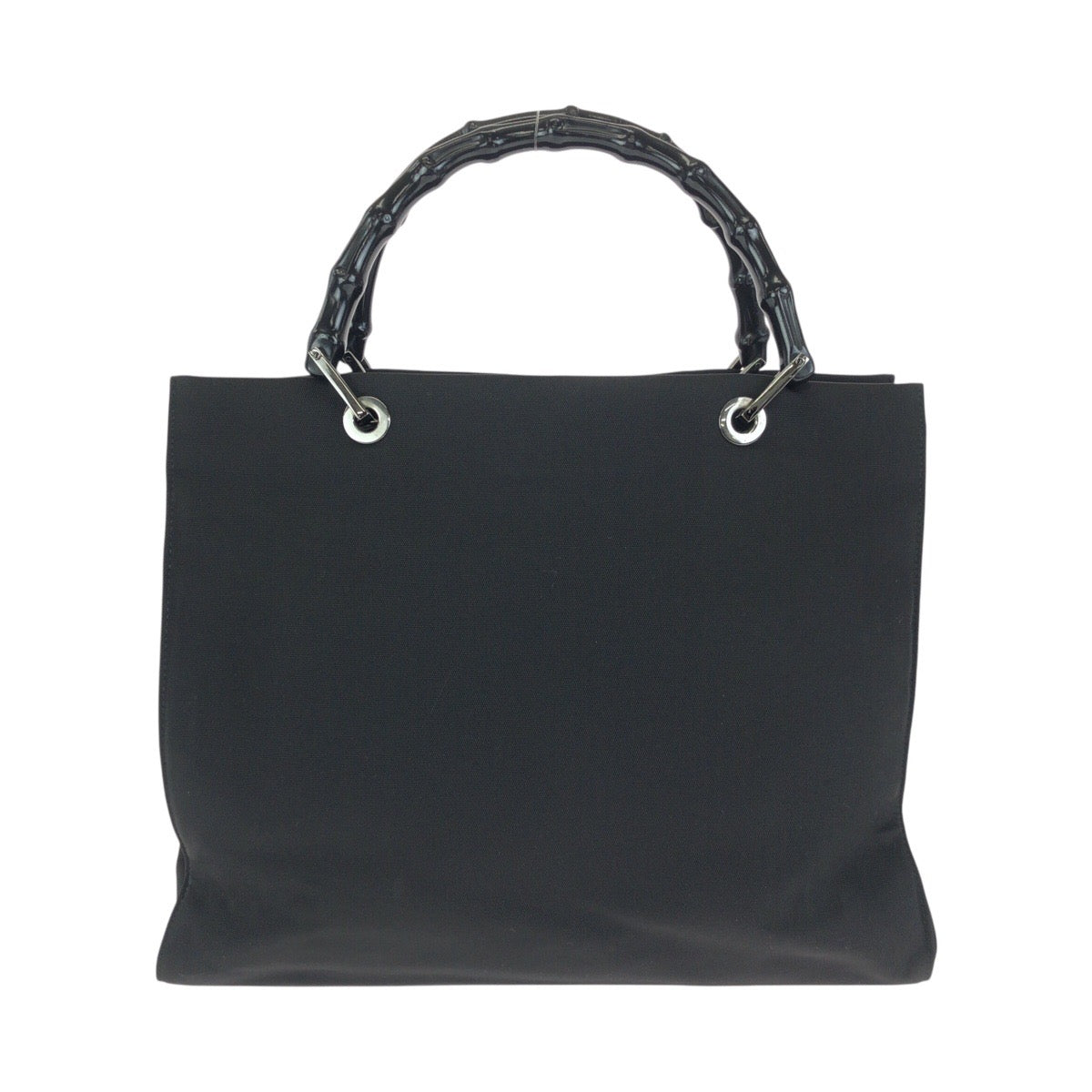 24066
GUCCI グッチ バンブー ブラック 黒 シルバー金具 ナイロン 002 1010 ハンドバッグ トートバッグ レディース ABP28