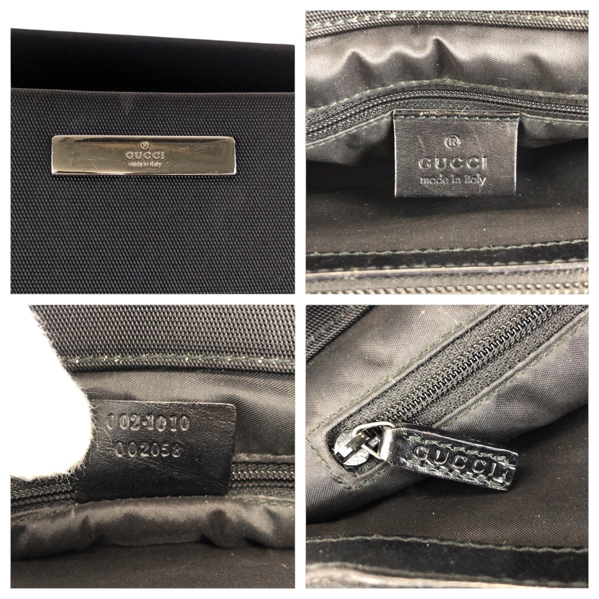 24066
GUCCI グッチ バンブー ブラック 黒 シルバー金具 ナイロン 002 1010 ハンドバッグ トートバッグ レディース ABP28