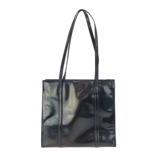 24067
PRADA プラダ ブラック 黒 シルバー金具 パテントレザー ショルダーバッグ トートバッグ レディース AB36