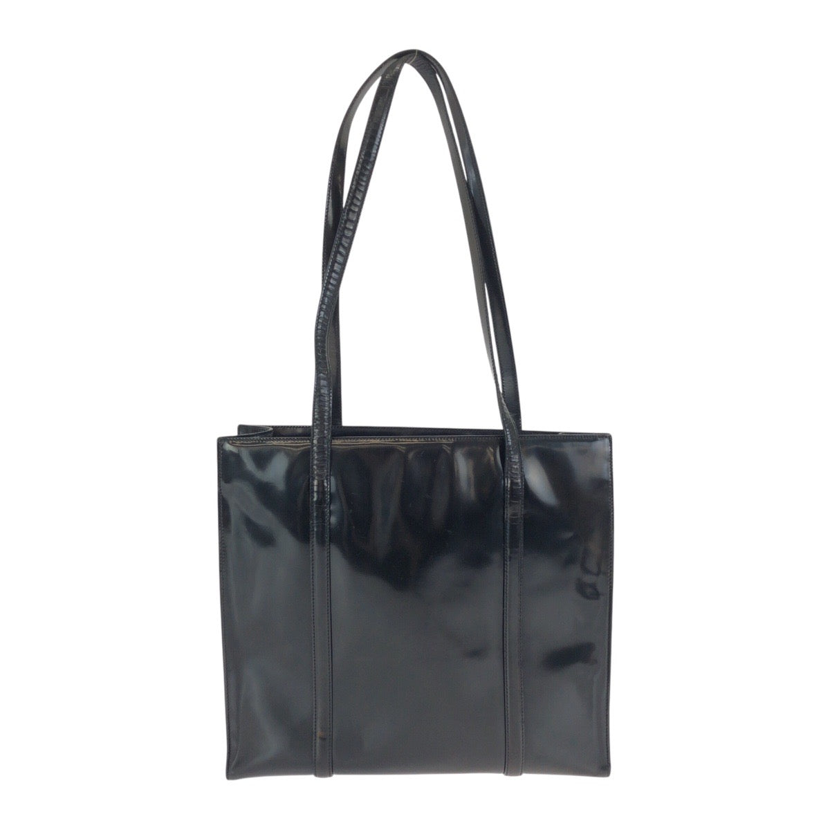 24067
PRADA プラダ ブラック 黒 シルバー金具 パテントレザー ショルダーバッグ トートバッグ レディース AB36