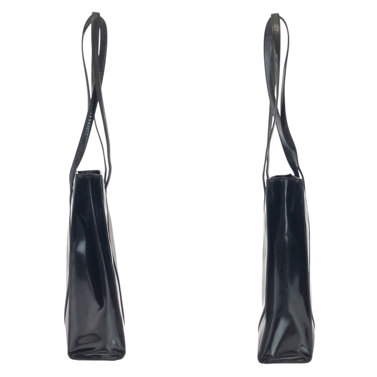 24067
PRADA プラダ ブラック 黒 シルバー金具 パテントレザー ショルダーバッグ トートバッグ レディース AB36