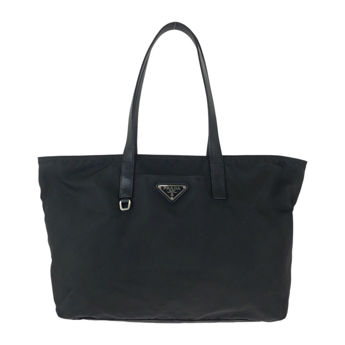 24068
PRADA プラダ テスート 三角ロゴプレート ブラック 黒 シルバー金具 ナイロン / レザー トートバッグ ハンドバッグ レディース AB35