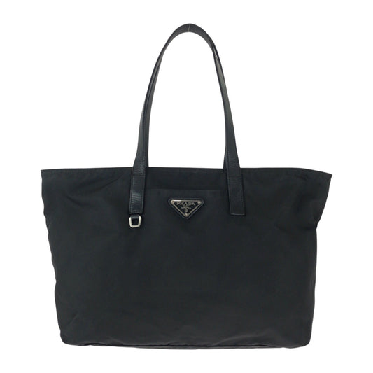 24068
PRADA プラダ テスート 三角ロゴプレート ブラック 黒 シルバー金具 ナイロン / レザー トートバッグ ハンドバッグ レディース AB35