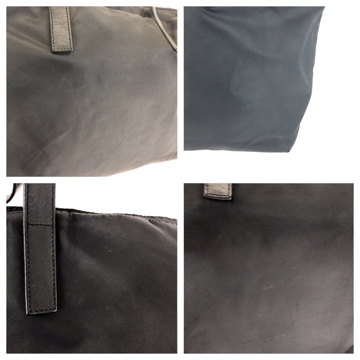 24068
PRADA プラダ テスート 三角ロゴプレート ブラック 黒 シルバー金具 ナイロン / レザー トートバッグ ハンドバッグ レディース AB35