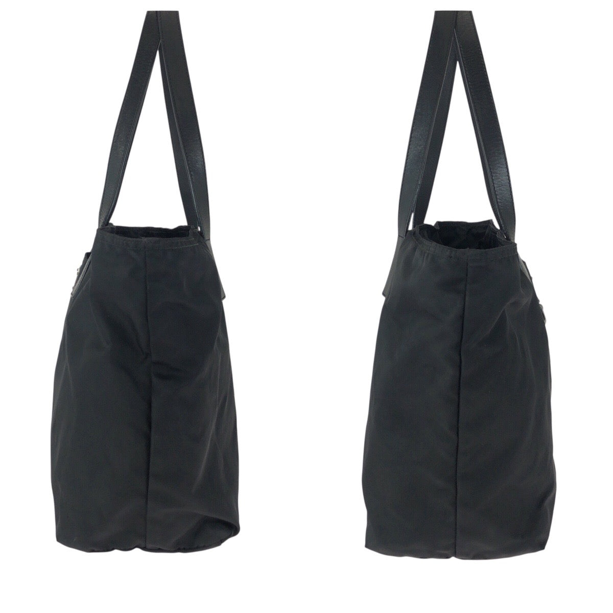 24068
PRADA プラダ テスート 三角ロゴプレート ブラック 黒 シルバー金具 ナイロン / レザー トートバッグ ハンドバッグ レディース AB35