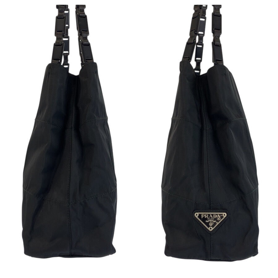 24069
PRADA プラダ テスート 三角ロゴプレート ブラック 黒 ナイロン / プラスチック ショルダーバッグ レディース AB28