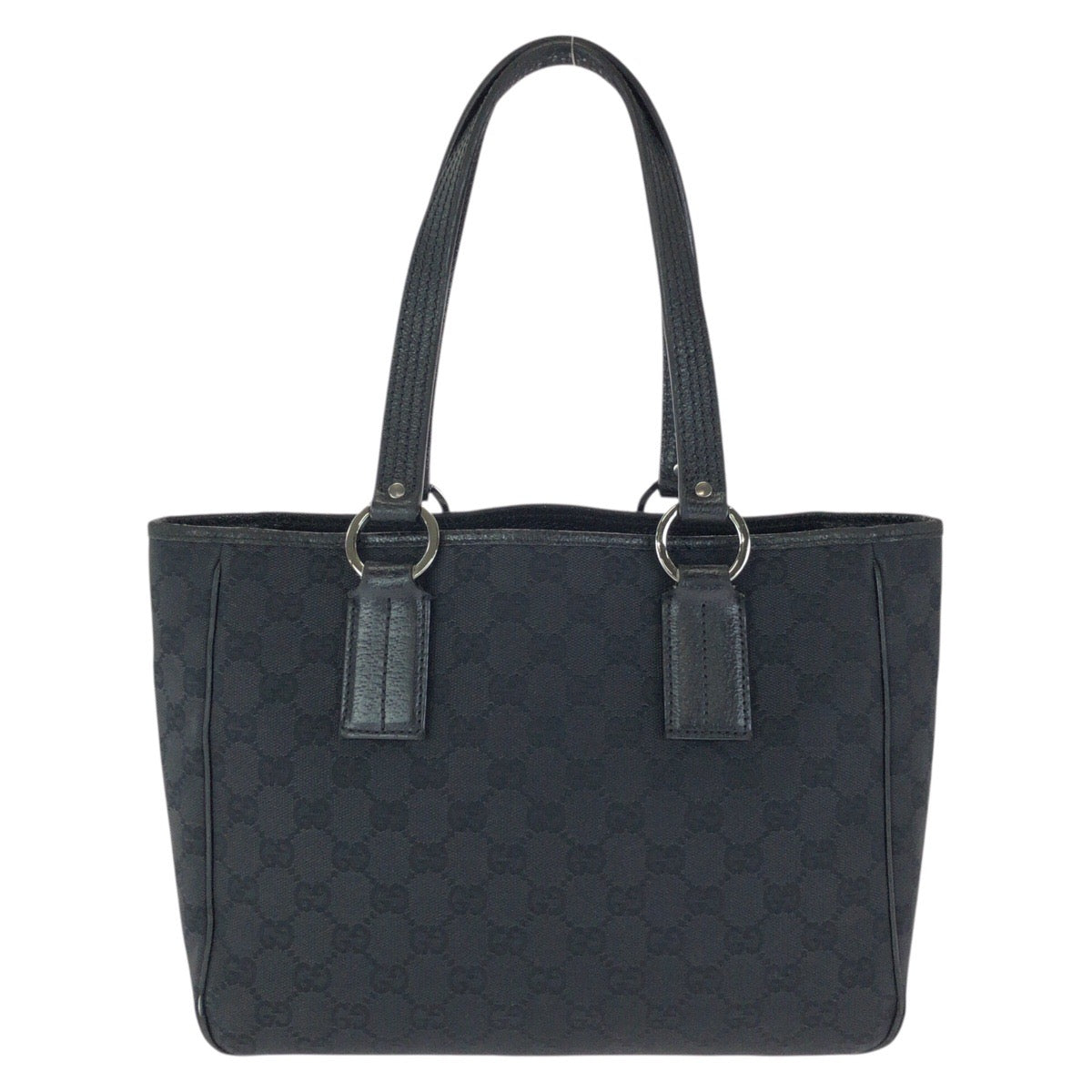 24070
GUCCI グッチ ブラック 黒 シルバー金具 GGキャンバス / レザー 113019 トートバッグ ショルダーバッグ レディース AB28