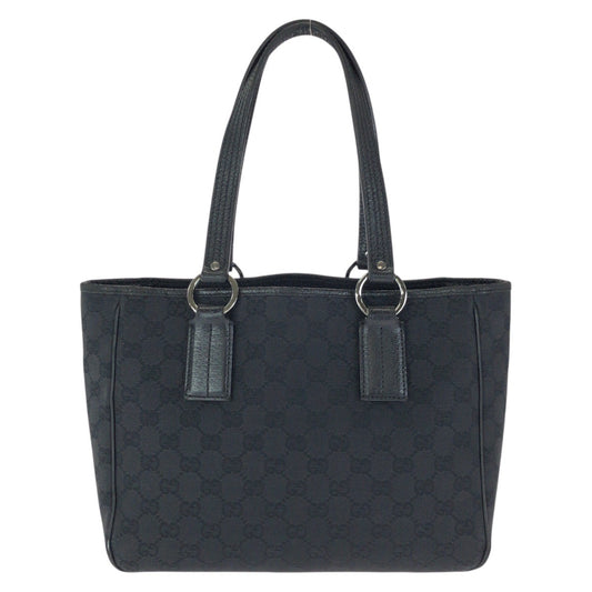 24070
GUCCI グッチ ブラック 黒 シルバー金具 GGキャンバス / レザー 113019 トートバッグ ショルダーバッグ レディース AB28