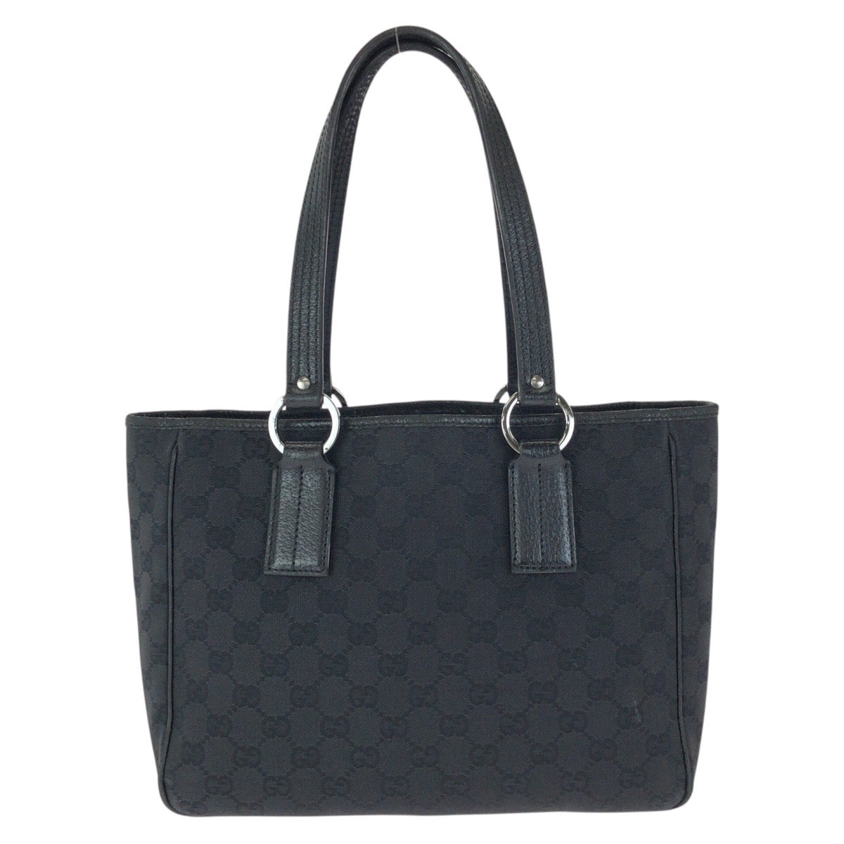 24070
GUCCI グッチ ブラック 黒 シルバー金具 GGキャンバス / レザー 113019 トートバッグ ショルダーバッグ レディース AB28