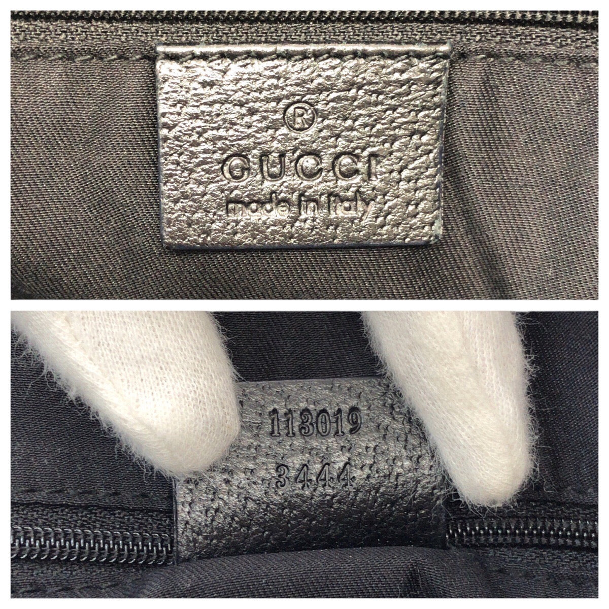 24070
GUCCI グッチ ブラック 黒 シルバー金具 GGキャンバス / レザー 113019 トートバッグ ショルダーバッグ レディース AB28
