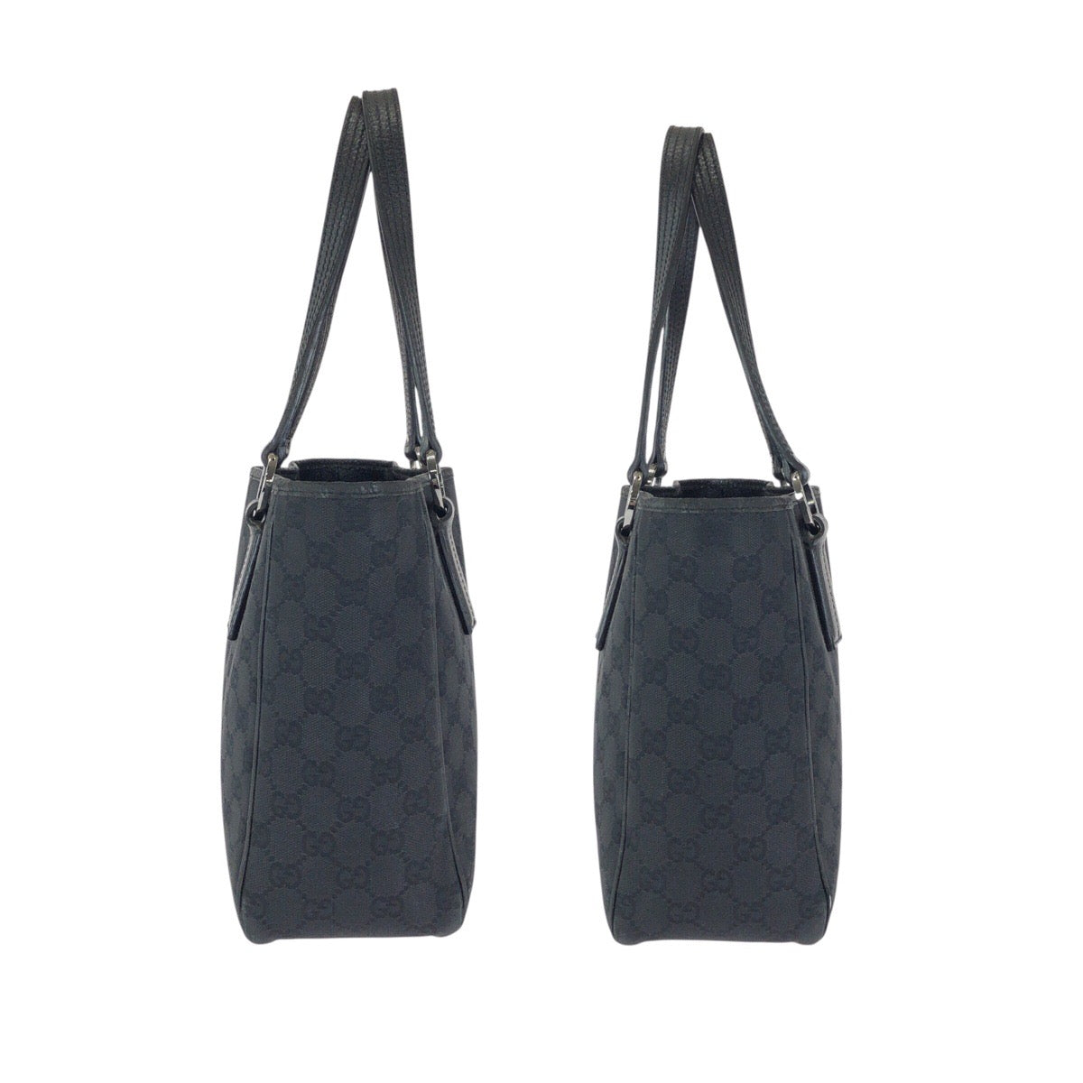 24070
GUCCI グッチ ブラック 黒 シルバー金具 GGキャンバス / レザー 113019 トートバッグ ショルダーバッグ レディース AB28