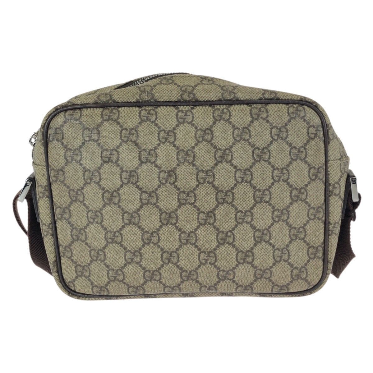 24071
GUCCI グッチ ベージュ ブラウン シルバー金具 GGスプリームキャンバス / レザー 1141291 ショルダーバッグ メッセンジャーバッグ レディース AB35