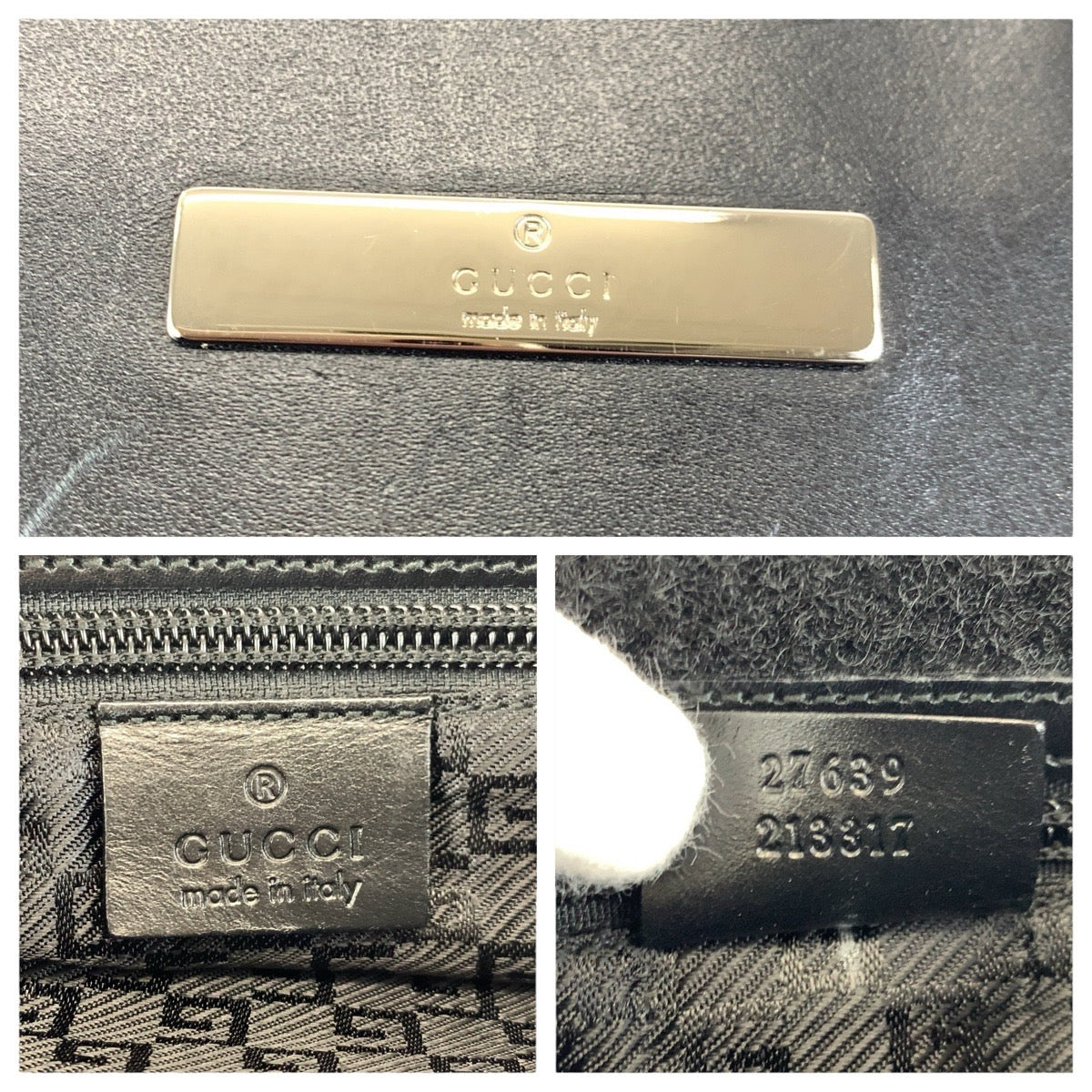 24072
GUCCI グッチ ブラック 黒 シルバー金具 ナイロン / レザー 27639 ショルダーバッグ メッセンジャーバッグ レディース ABP30