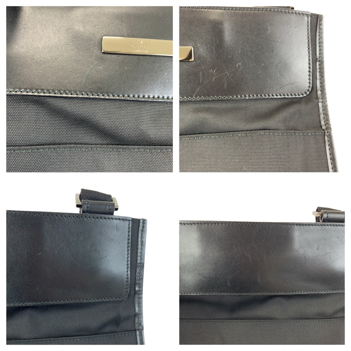 24072
GUCCI グッチ ブラック 黒 シルバー金具 ナイロン / レザー 27639 ショルダーバッグ メッセンジャーバッグ レディース ABP30