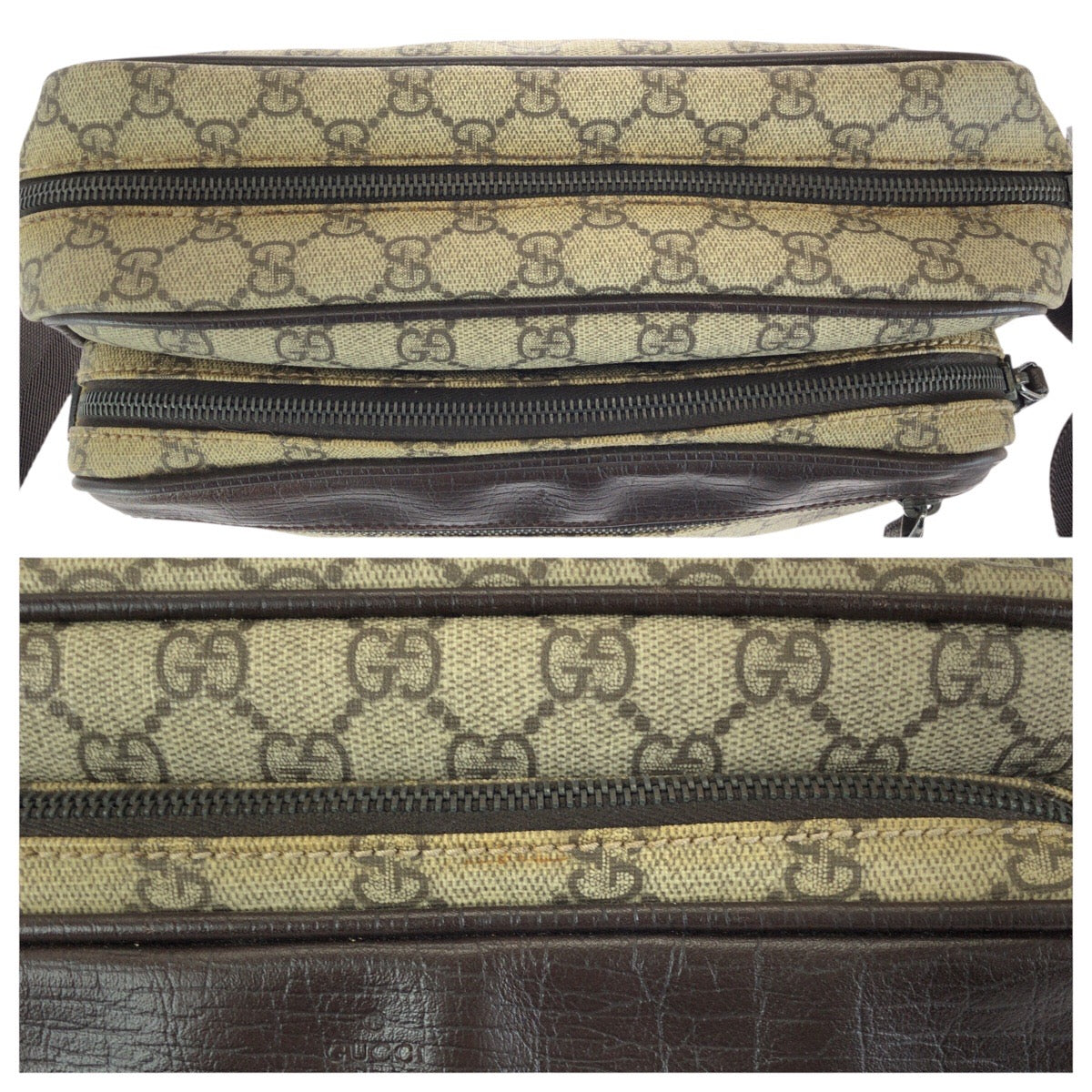 24073
GUCCI グッチ ベージュ ダークブラウン シルバー金具 GGスプリームキャンバス / レザー 114531 ショルダーバッグ メッセンジャーバッグ レディース ABP36
