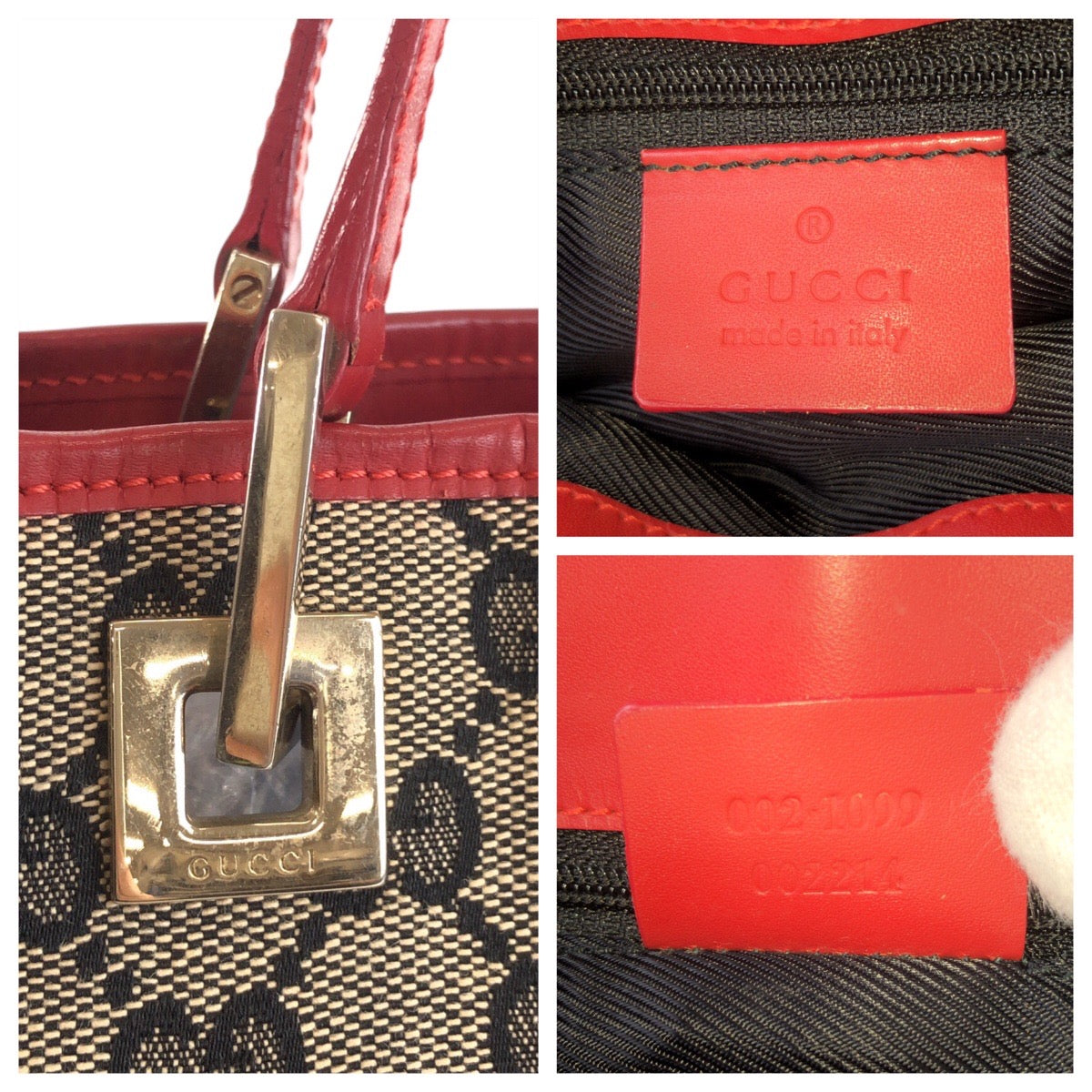 24074
GUCCI グッチ ネイビー レッド ゴールド金具 GGキャンバス 002 1099 トートバッグ ハンドバッグ レディース ABP35