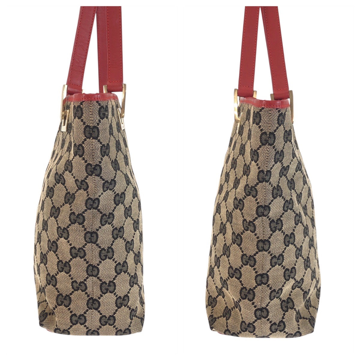 24074
GUCCI グッチ ネイビー レッド ゴールド金具 GGキャンバス 002 1099 トートバッグ ハンドバッグ レディース ABP35