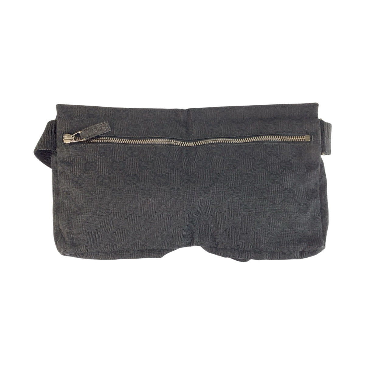 24076
GUCCI グッチ ブラック 黒 シルバー金具 GGキャンバス / レザー 28566 ボディバッグ ウエストポーチ メンズ AB35