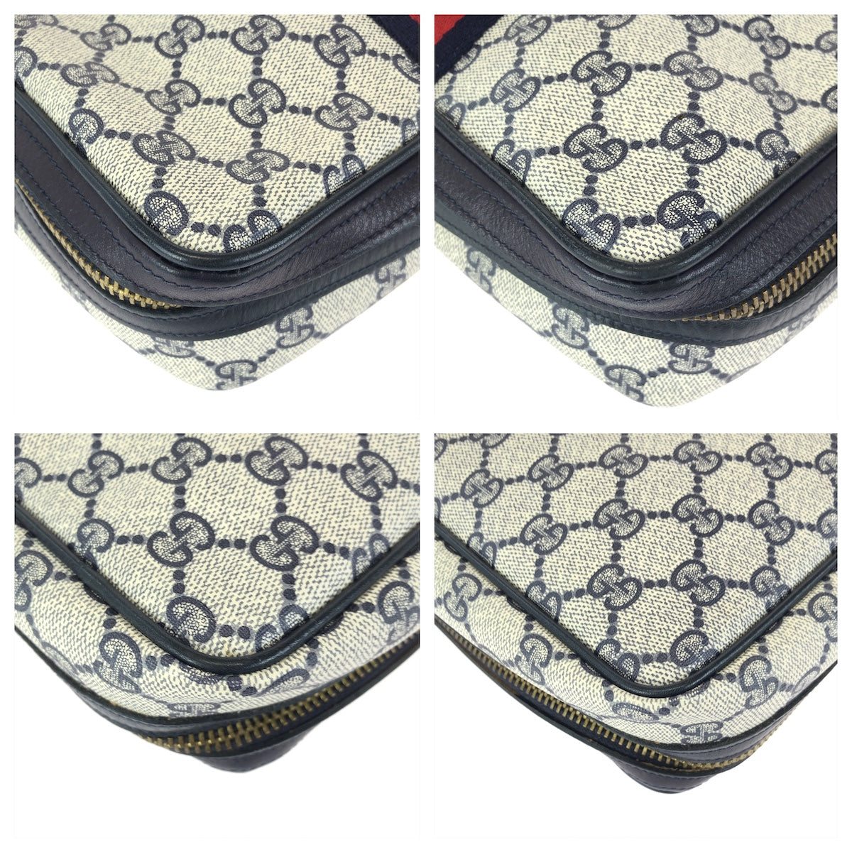 24078
GUCCI グッチ シェリーライン グレー ブラック ゴールド金具 GGスプリームキャンバス / レザー 38 ポーチ 小物入れ レディース ABP21