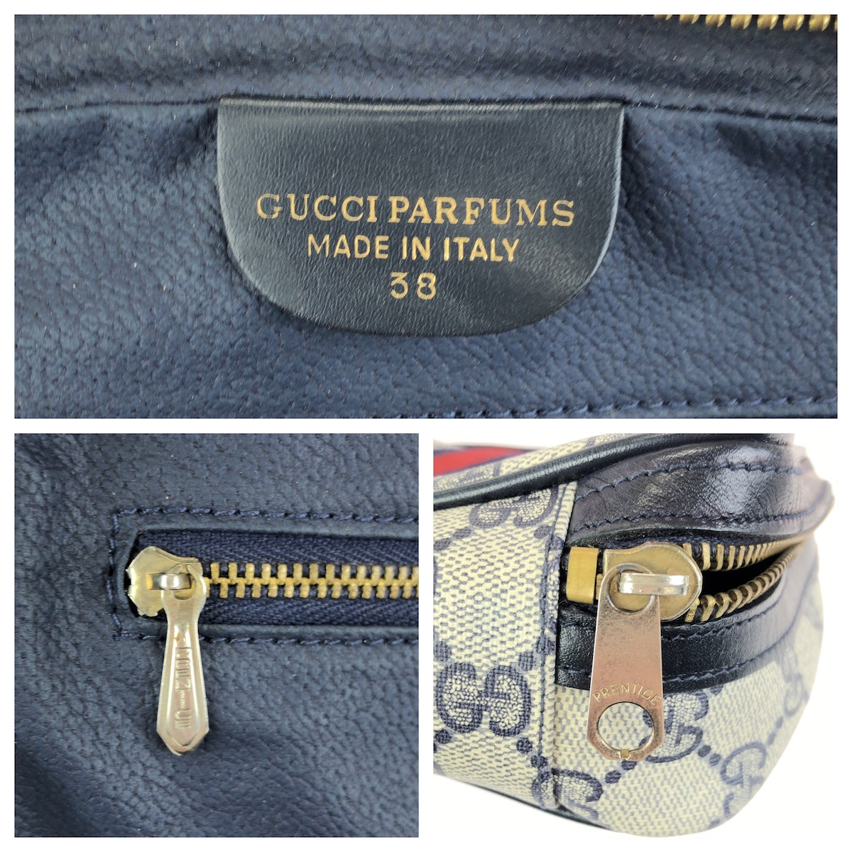 24078
GUCCI グッチ シェリーライン グレー ブラック ゴールド金具 GGスプリームキャンバス / レザー 38 ポーチ 小物入れ レディース ABP21