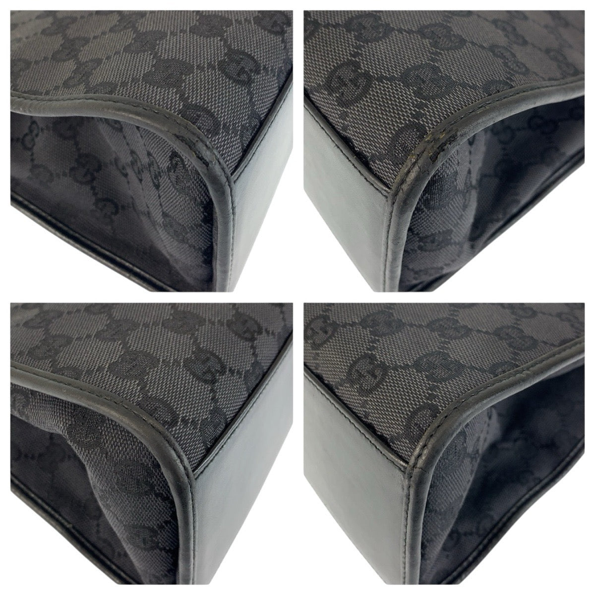 24079
GUCCI グッチ ジャッキー ブラック 黒 シルバー金具 GGキャンバス / レザー 002 1067 ハンドバッグ ショルダーバッグ レディース AB36