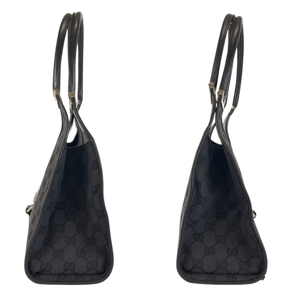 24079
GUCCI グッチ ジャッキー ブラック 黒 シルバー金具 GGキャンバス / レザー 002 1067 ハンドバッグ ショルダーバッグ レディース AB36