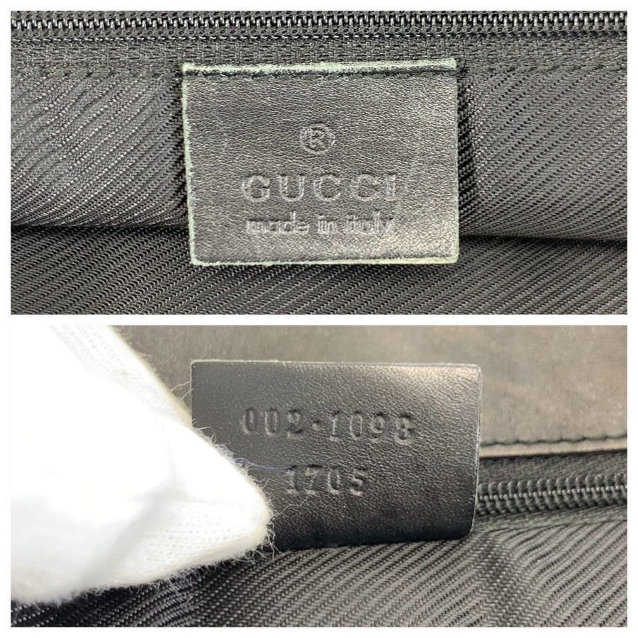 24080
GUCCI グッチ ブラック 黒 ゴールド金具 GGキャンバス / レザー 002 1098 トートバッグ ショルダーバッグ レディース AB30