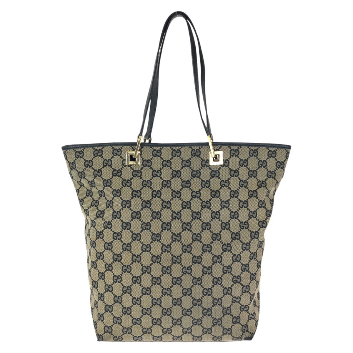24081
GUCCI グッチ ベージュ ブラック ゴールド金具 GGキャンバス / レザー 002 1098 トートバッグ ショルダーバッグ レディース B21
