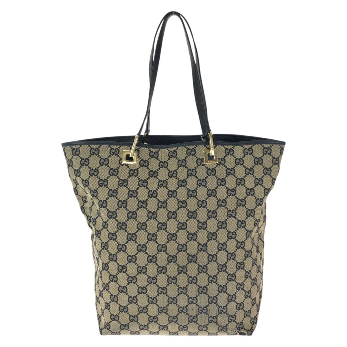 24081
GUCCI グッチ ベージュ ブラック ゴールド金具 GGキャンバス / レザー 002 1098 トートバッグ ショルダーバッグ レディース B21