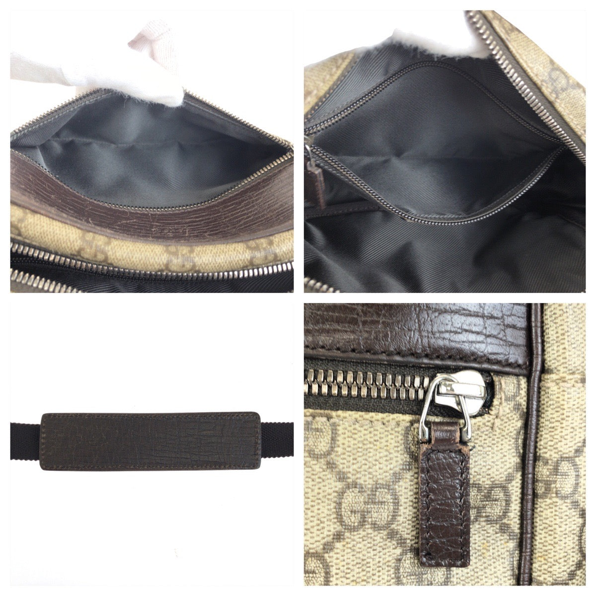 24082
GUCCI グッチ グレー ブラウン シルバー金具 GGスプリームキャンバス / レザー 114291 ショルダーバッグ ポシェット レディース ABP35