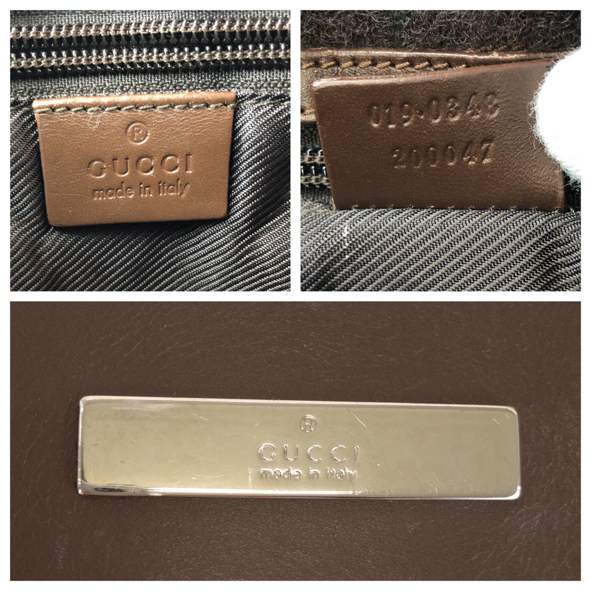 24083
GUCCI グッチ ブラウン ベージュ シルバー金具 GGキャンバス / レザー 019 0348 ショルダーバッグ メッセンジャーバッグ レディース AB36
