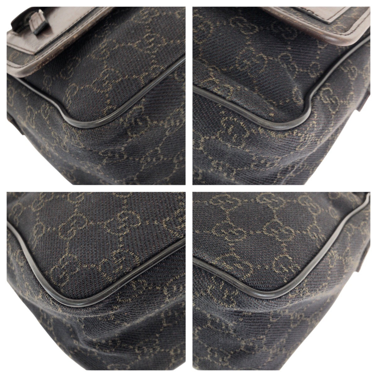 24084
GUCCI グッチ ダークブラウン シルバー金具 GGキャンバス / レザー 28562 ショルダーバッグ メッセンジャーバッグ レディース AB28