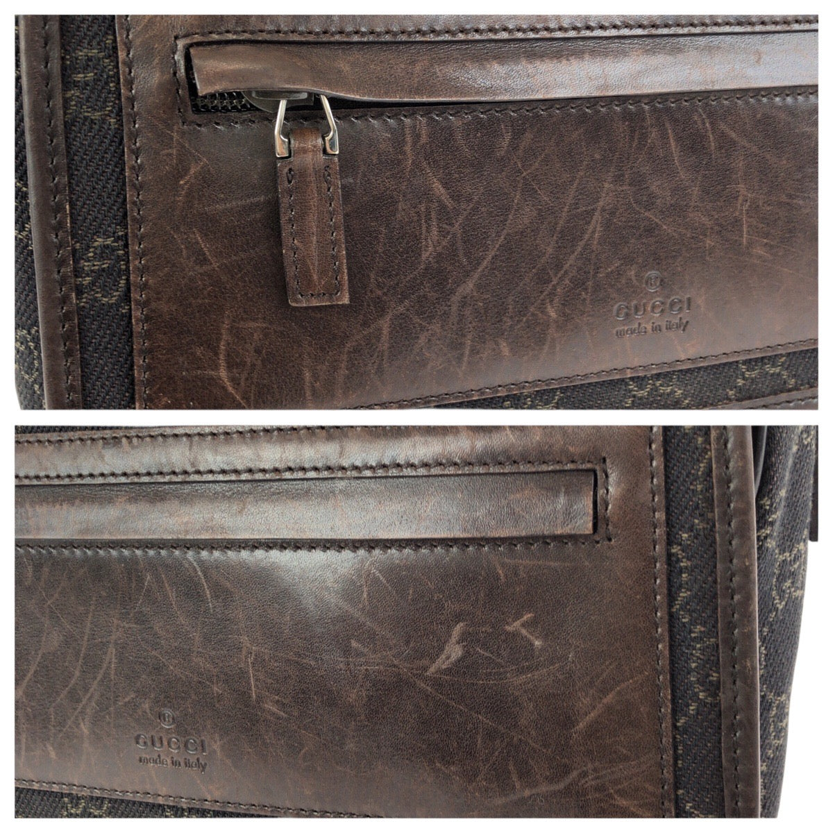 24084
GUCCI グッチ ダークブラウン シルバー金具 GGキャンバス / レザー 28562 ショルダーバッグ メッセンジャーバッグ レディース AB28