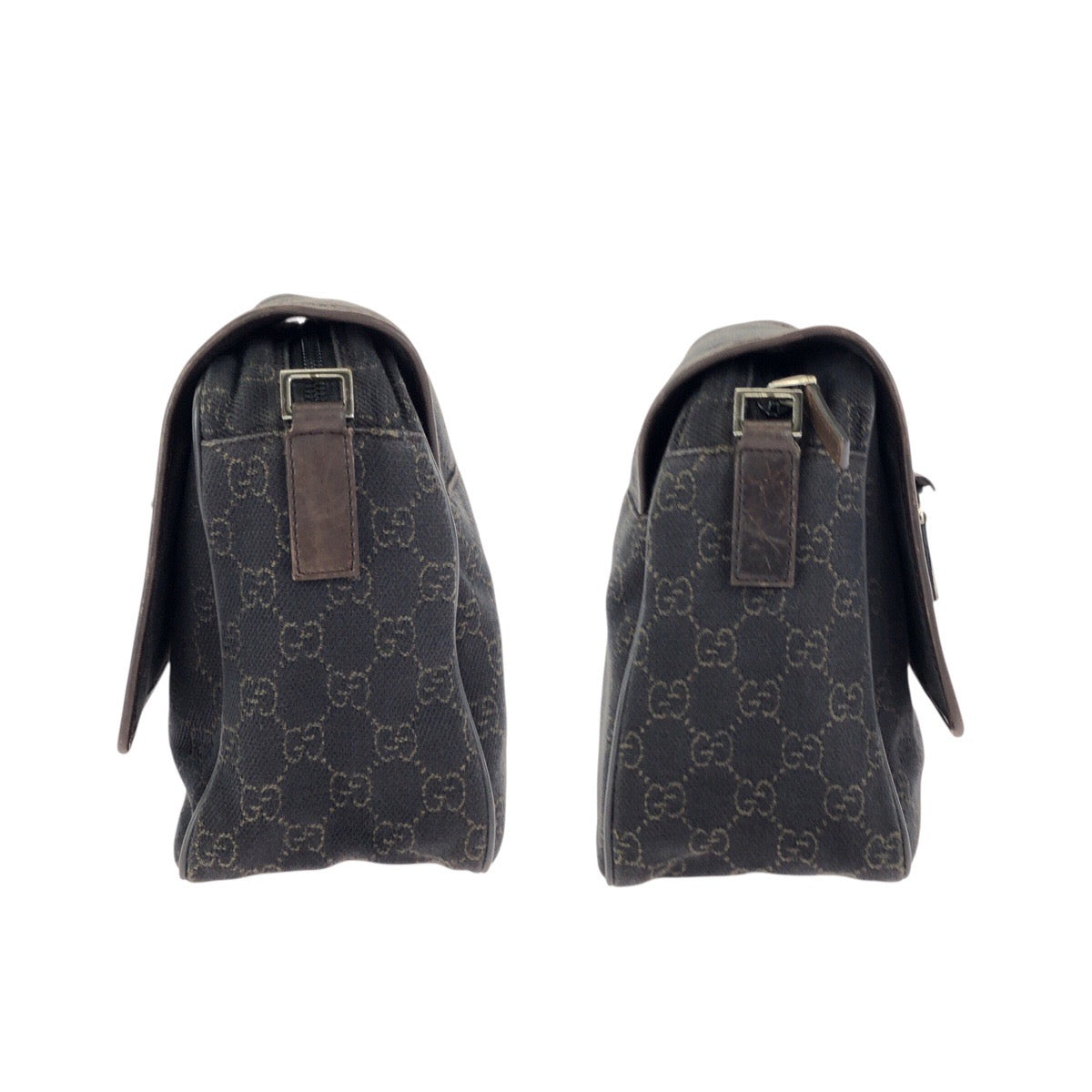 24084
GUCCI グッチ ダークブラウン シルバー金具 GGキャンバス / レザー 28562 ショルダーバッグ メッセンジャーバッグ レディース AB28