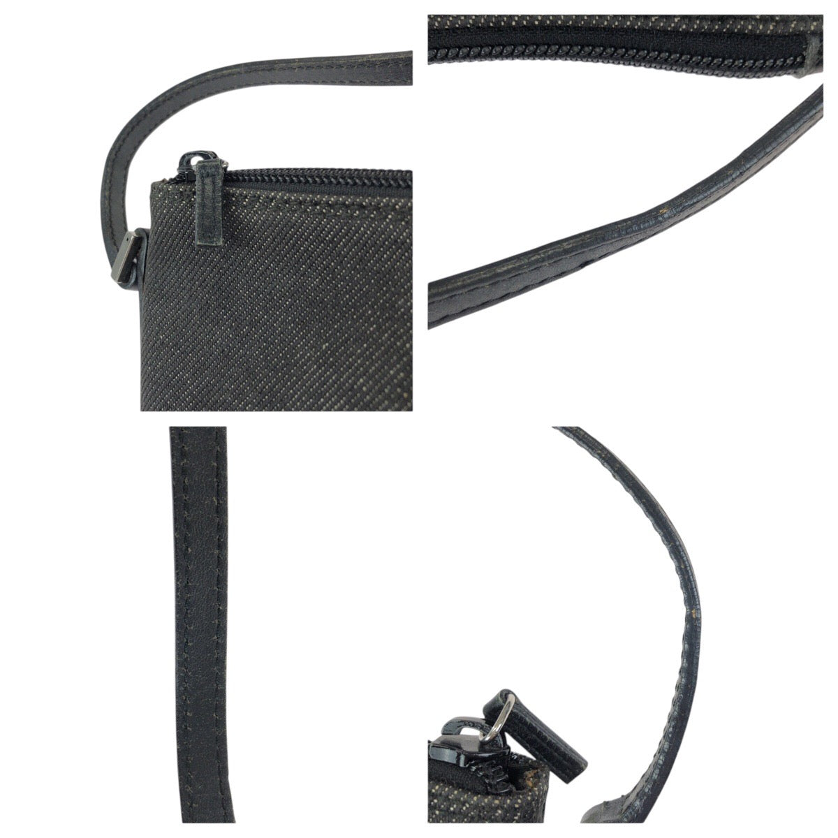 24085
GUCCI グッチ ブラック 黒 シルバー金具 デニム / レザー 07198 ハンドバッグ アクセサリーポーチ レディース AB28